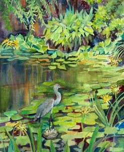 Heron on a Pond