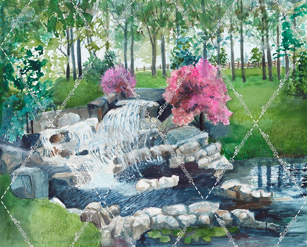 Park with Waterfall