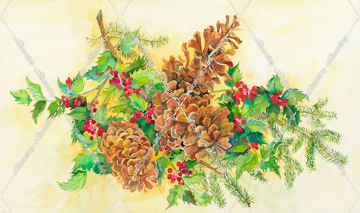 Pine Cones and Berries
