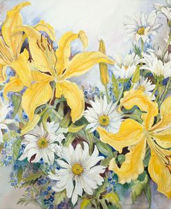 Yellow Lilies-Forget Me Nots-Daisy’s
