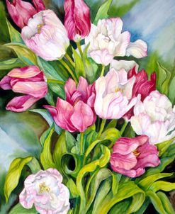 Light Pink And Dark Tulips