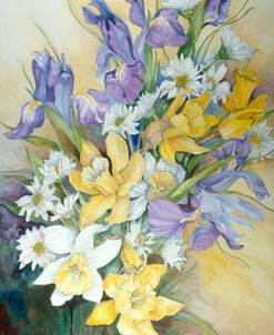 Iris, Daisies, And Daffodils