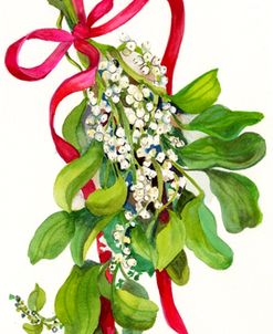 Mistletoe With Red Ribbon