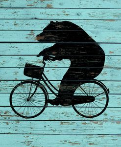 Bear On Bike On Old Board