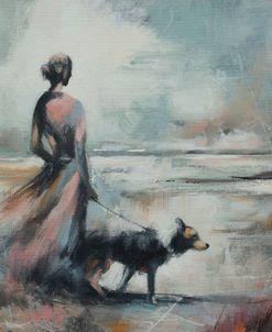 F2744 Woman Walking Dog