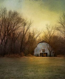 Blue Barn At Sunrise