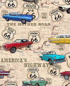 Route 66 Muscle Car Map JP3961