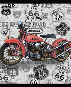 Vintage Motorcycles on Route 66-W