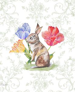 Bunnies In The Tulips-C