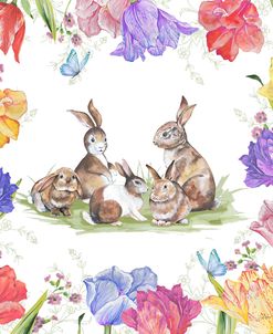 Bunnies In The Tulips-A