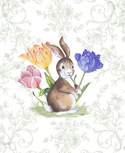 Bunnies In The Tulips-B