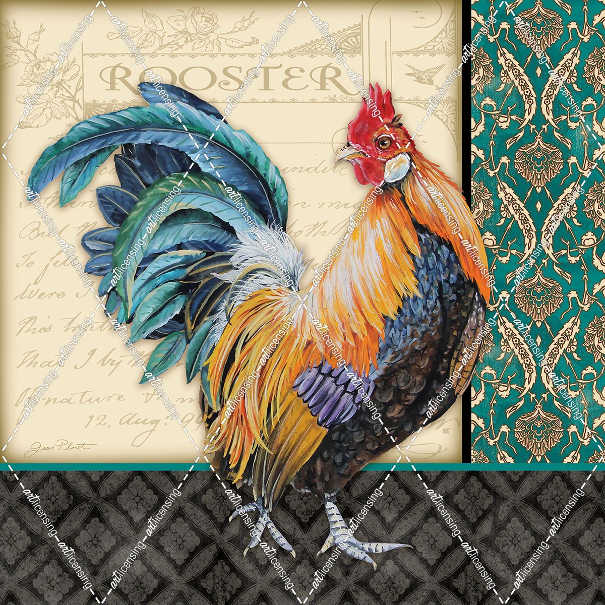 Damask Rooster-A