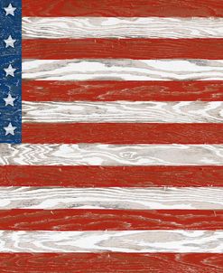 Old Glory On Wood-A