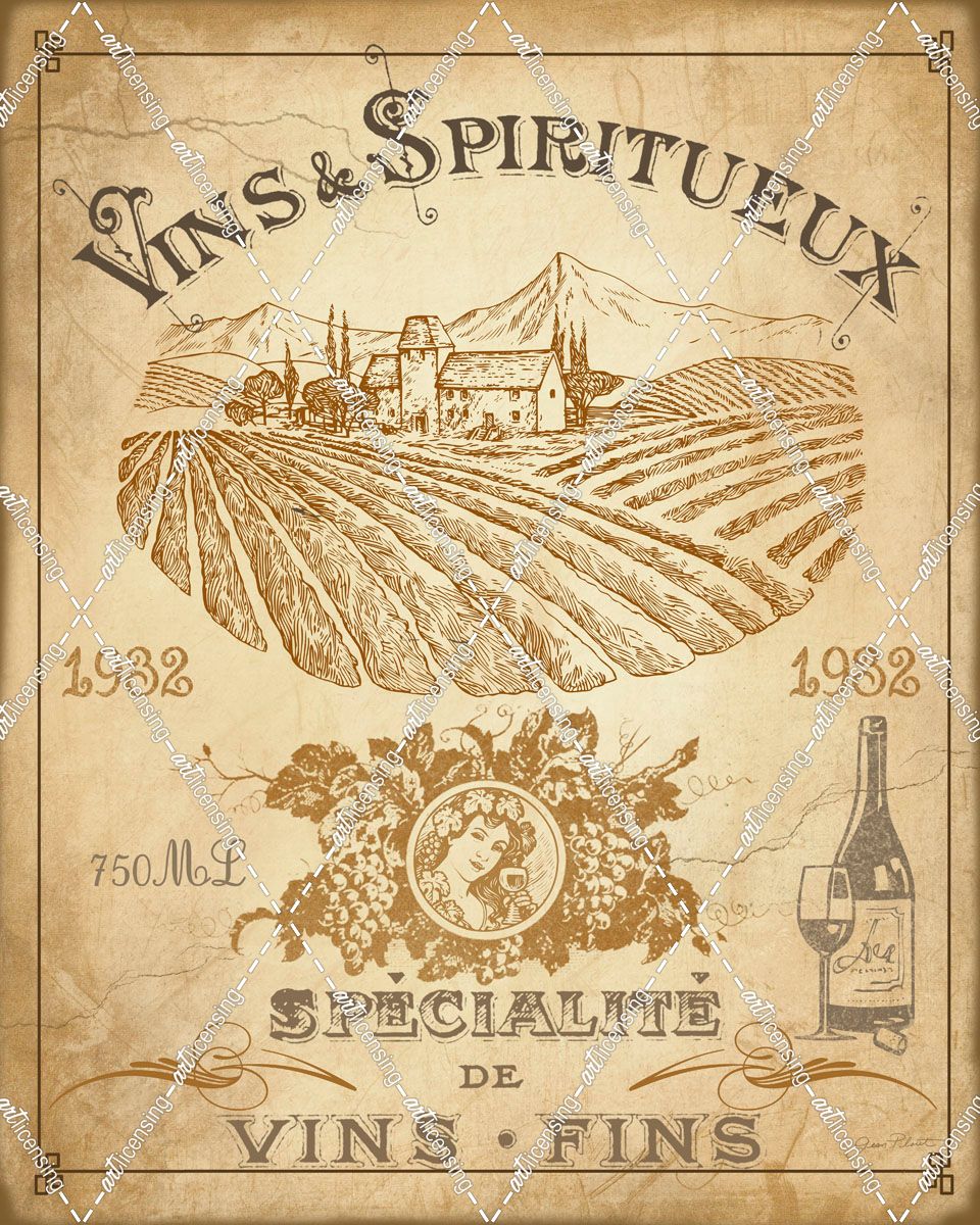 Vintage French Wine Label-JP3973