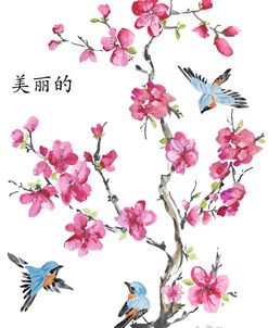 JP2365_Cherry Blossom_Beautiflul_Birds