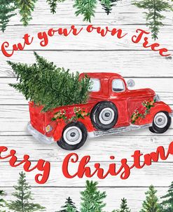 Vintage Red Truck Christmas-B