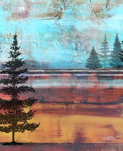 Abstract Misty Landscape With Trees