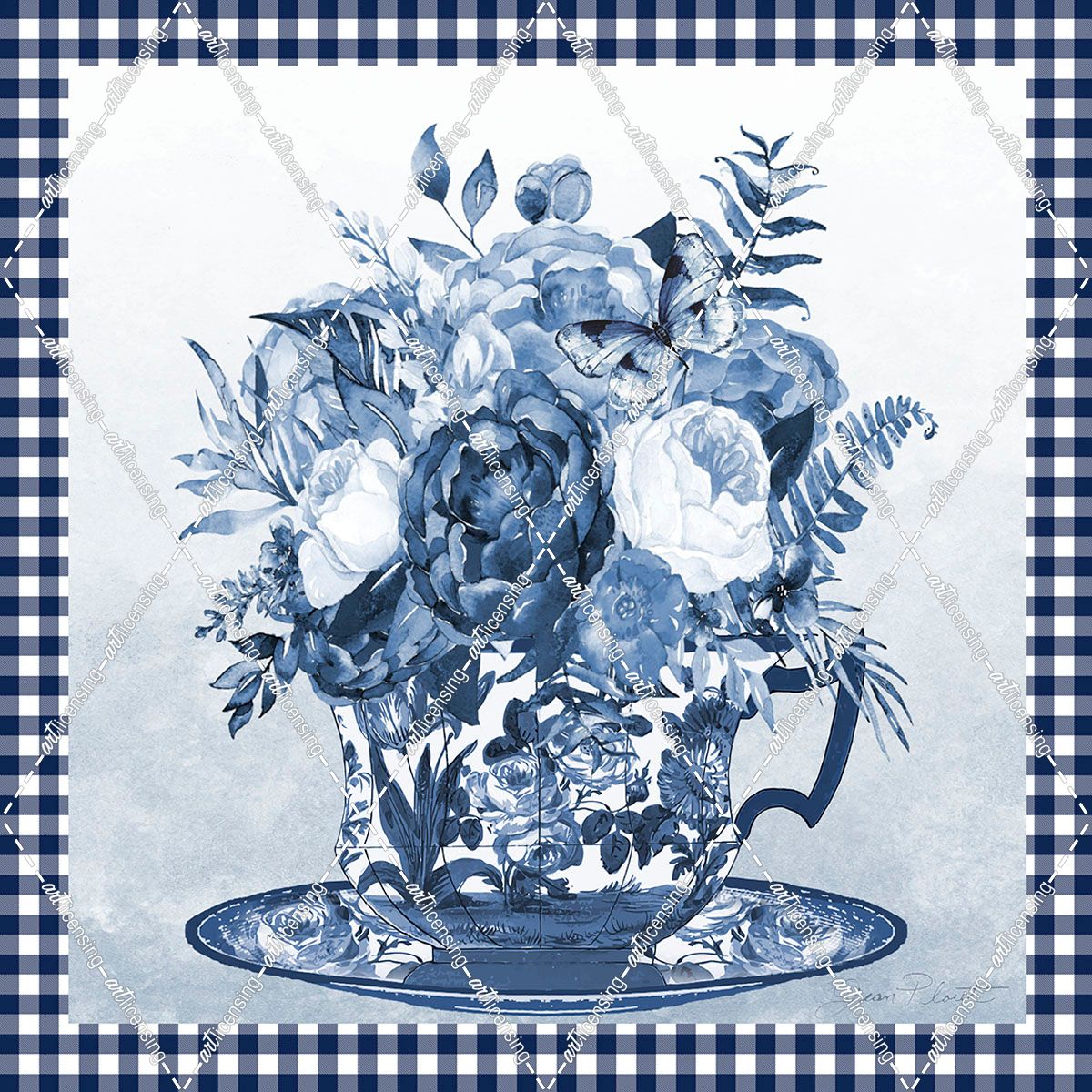Blue Teacup Bouquet B