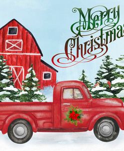 Christmas Barn and Truck A