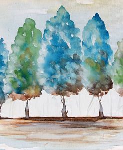 Washy Blue Trees A