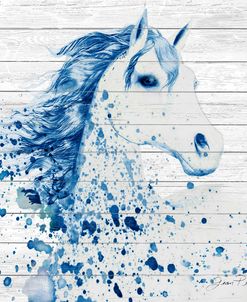 Blue Watercolor Horse