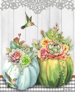 Pumpkins With Succulents B