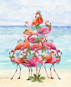 Coastal Christmas Flamingos B