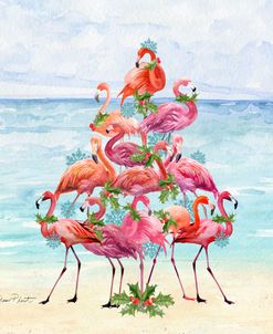 Coastal Christmas Flamingos B