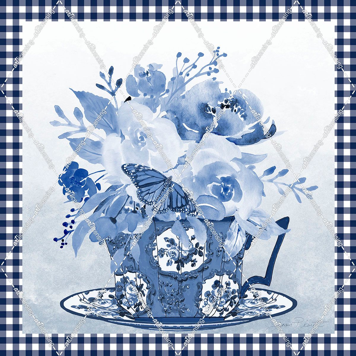 Blue Teacup Bouquet F