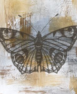 Gold And Grey Textures Butterfly A1
