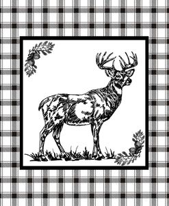 Vintage Stag On Plaid