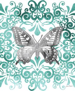 Aqua Tile With Butterfly C