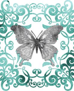Aqua Tile With Butterfly A
