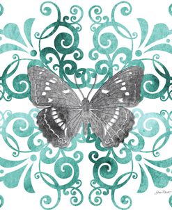 Aqua Tile With Butterfly B