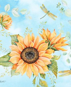 Sunflowers And Dragonfly Garden A