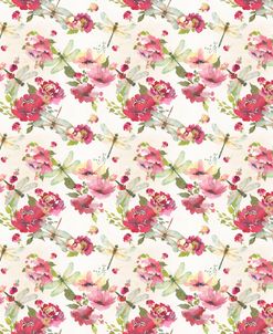 Dragonflies and Blossoms Pattern