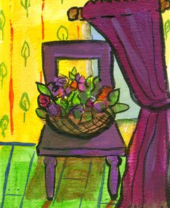Purple Curtains and Chair