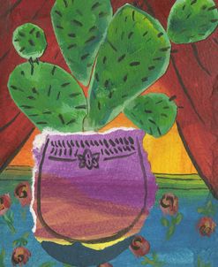 Prickly Pear in Purple Pot