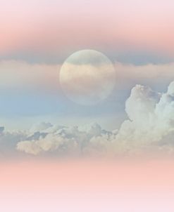 Moon and Clouds Pink Blue