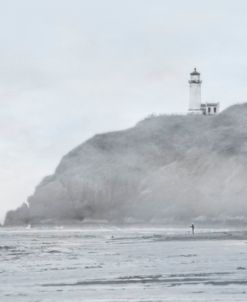 Lighthouse In Fog Blue Gray