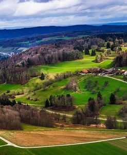 Aerial View of the Hills Near Zurich