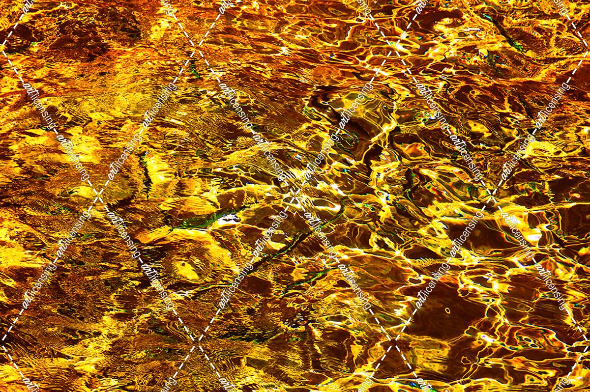 Golden Water Abstract