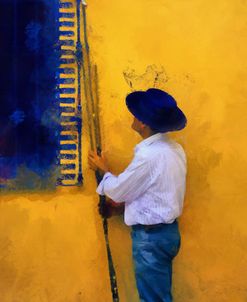 Spanish Man at the Yellow Wall