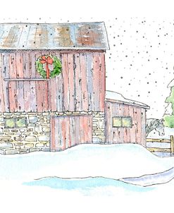 58C-Barn Wreath Snow