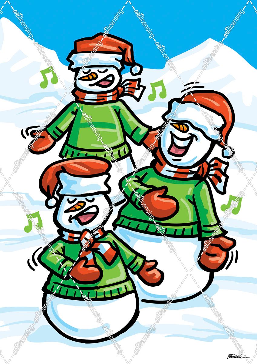 Flag Christmas Snowman Singers 7