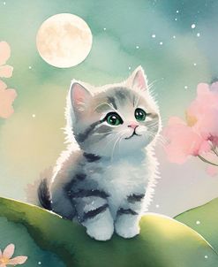 Spring Green Scene Kitten