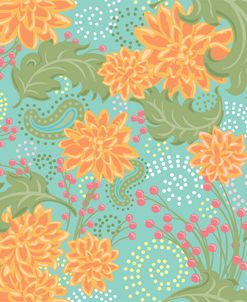 Flower Fantasy Yellow-Turquoise