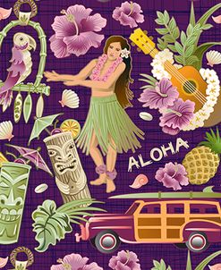 Mid Century Hawaii purple