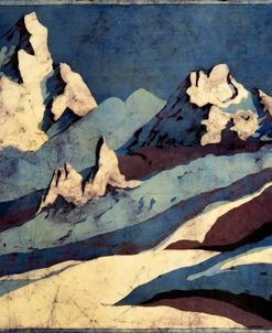 Snowy Mountains in Moon Light Batik