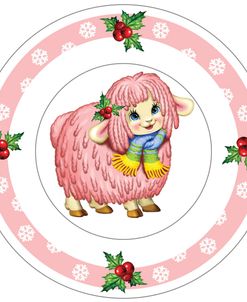 Dessert Plate Pink Lamb